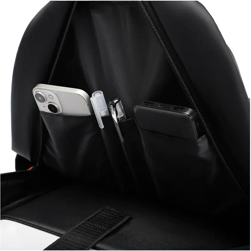 Mochila de Hombro Multifuncional Unisex Bolso Impermeable Color Negro