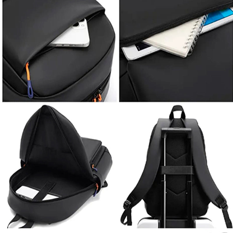 Mochila de Hombro Multifuncional Unisex Bolso Impermeable Color Negro