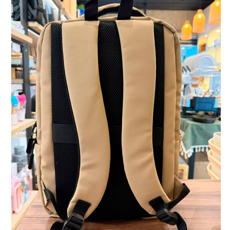 Mochila Para Laptop Multifuncional Unisex Bolso Impermeable Color Beige