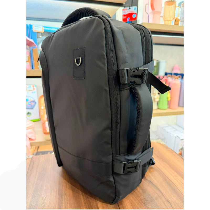 Mochila de Espalda Multifuncional Unisex Bolso Impermeable Color Negro