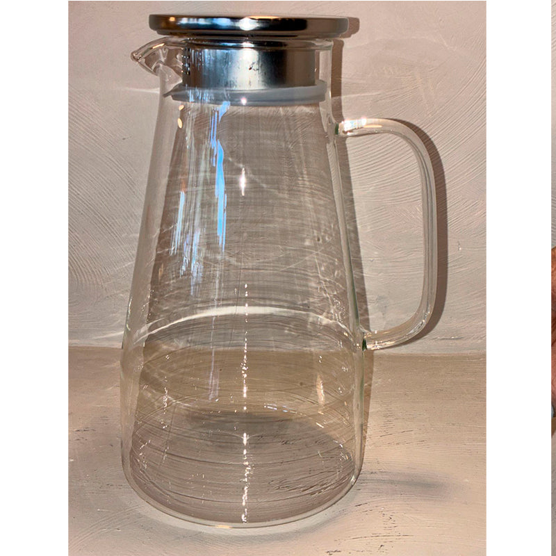 Jarra De Agua Jugo De Té Helado De Vidrio Con Tapa 1,6 Litro