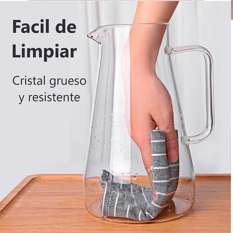 Jarra De Agua Jugo De Té Helado De Vidrio Con Tapa 1,6 Litro