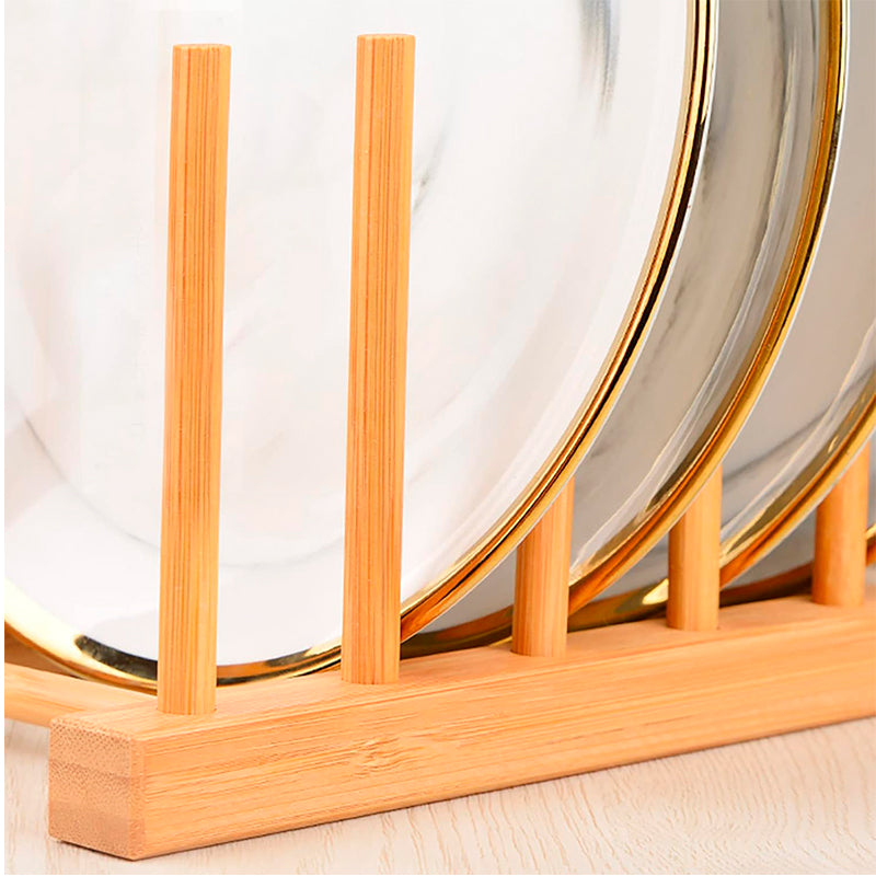Soporte Para Platos Y Tapas De Madera Organizador De Cocina