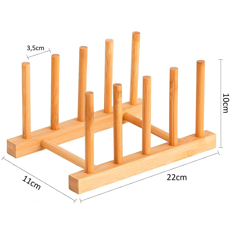 Soporte Para Platos Y Tapas De Madera Organizador De Cocina