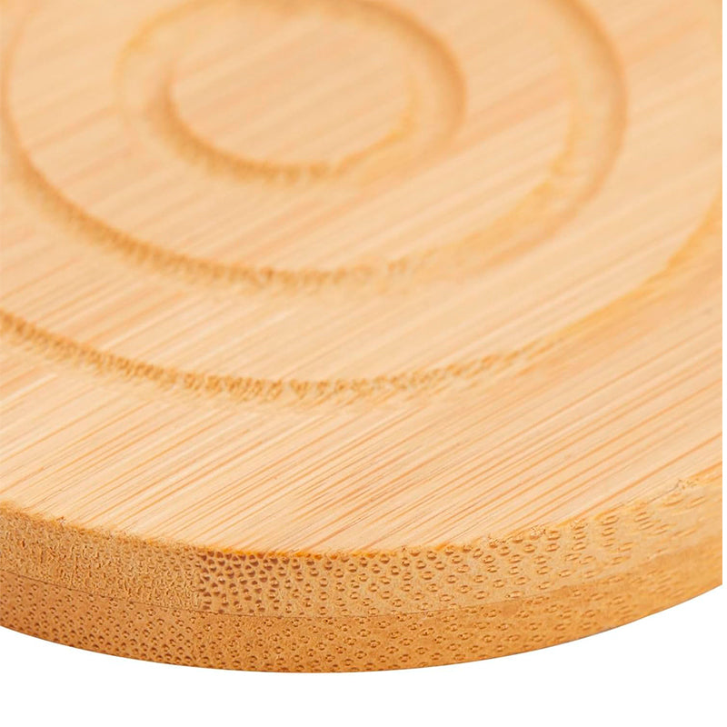 Juego De 6 Posavasos De Bambú Con Base Tapete Para Bebida