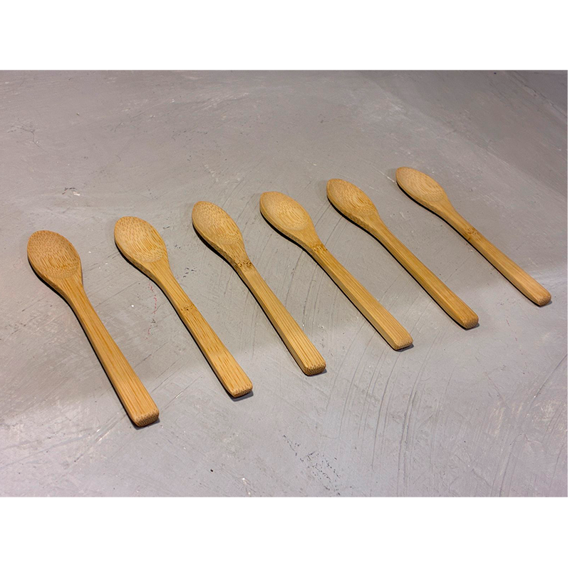 Set 6 Cucharas Bambu Natural Reutilizable Cucharita Salsas