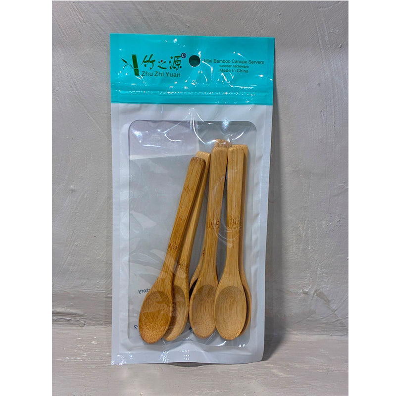 Set 6 Cucharas Bambu Natural Reutilizable Cucharita Salsas