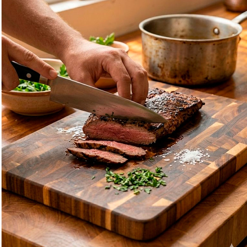 Tabla De Cortar De Madera Carne Y Verduras Picoteo