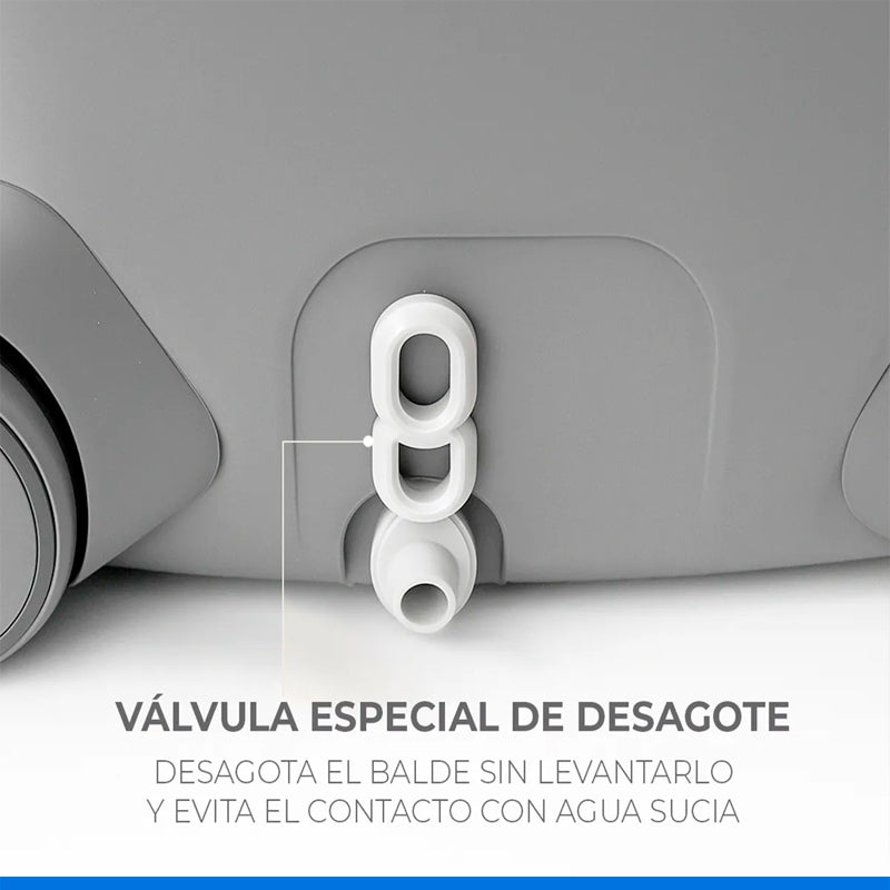Cubo de Trapeador Universal Balde Acero Centrifugo con Mopa