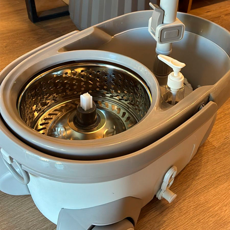 Cubo de Trapeador Universal Balde Acero Centrifugo con Mopa
