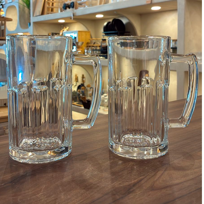 Pack 2 Vaso Cervecero Grande con Asa Jarra Cerveza 600ml