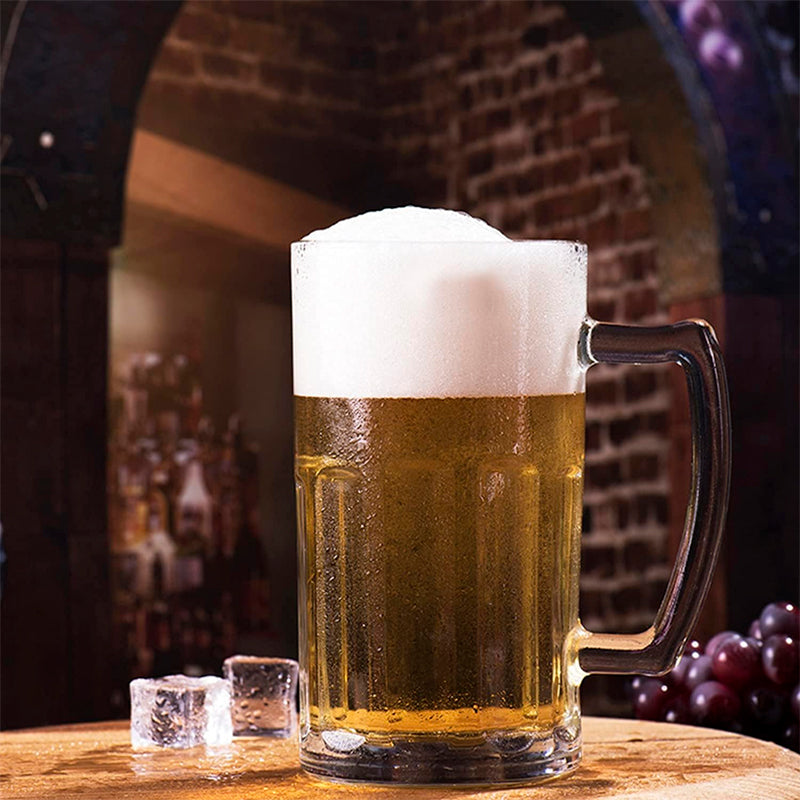Pack 2 Vaso Cervecero Grande con Asa Jarra Cerveza 600ml
