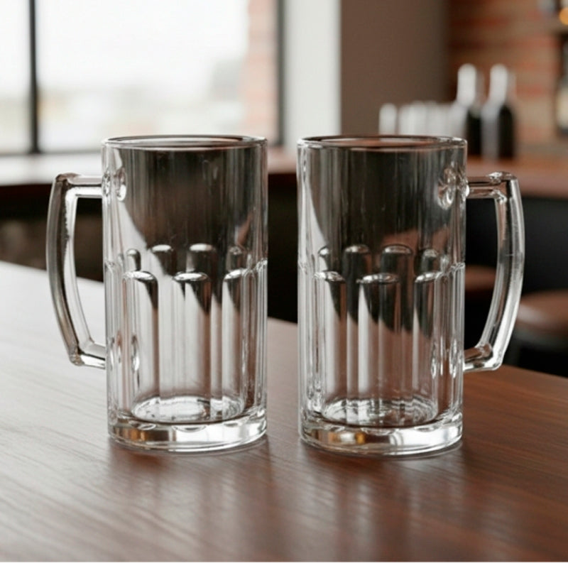 Pack 2 Vaso Cervecero Grande con Asa Jarra Cerveza 600ml