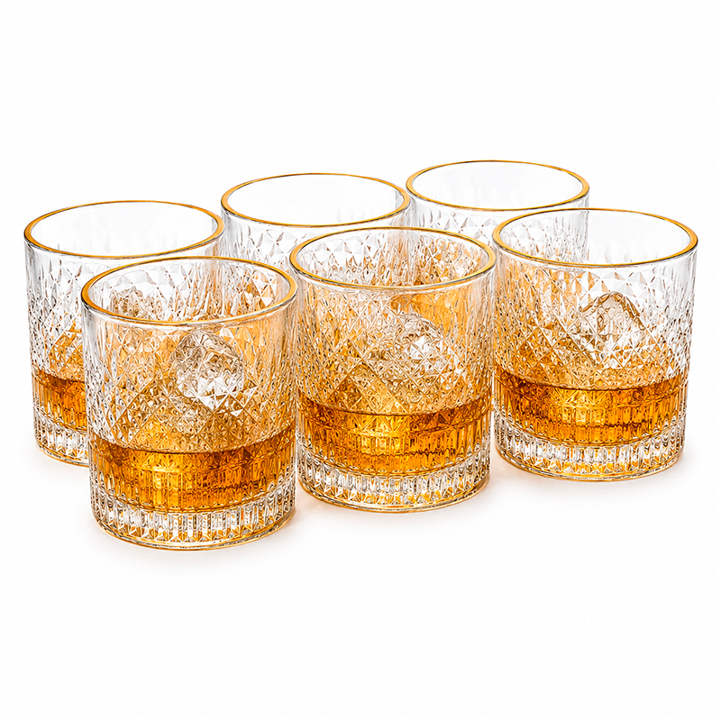 Pack 6 Vasos Elegante De 300ml Para Whisky, Escoces O Ron