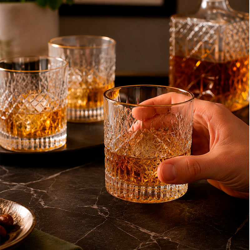 Pack 6 Vasos Elegante De 300ml Para Whisky, Escoces O Ron