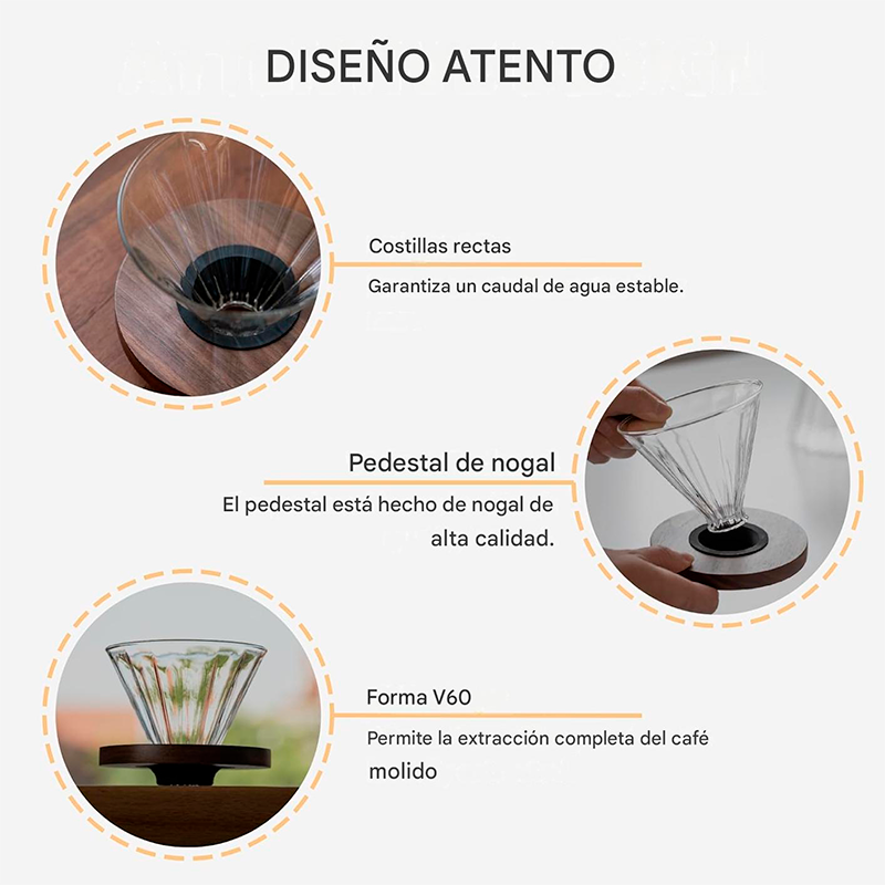 Cafetera De Vidrio Por Goteo + Jarra 600ml Filtro Reusable
