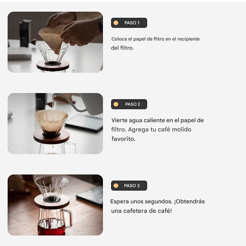 Cafetera De Vidrio Por Goteo + Jarra 600ml Filtro Reusable