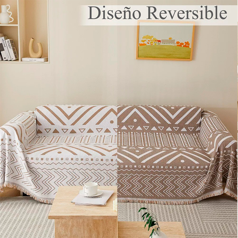 Frazada Reversible 2 en 1 Cubresofá Manta Premium De Living Dormitorio Sillon 180x230cm