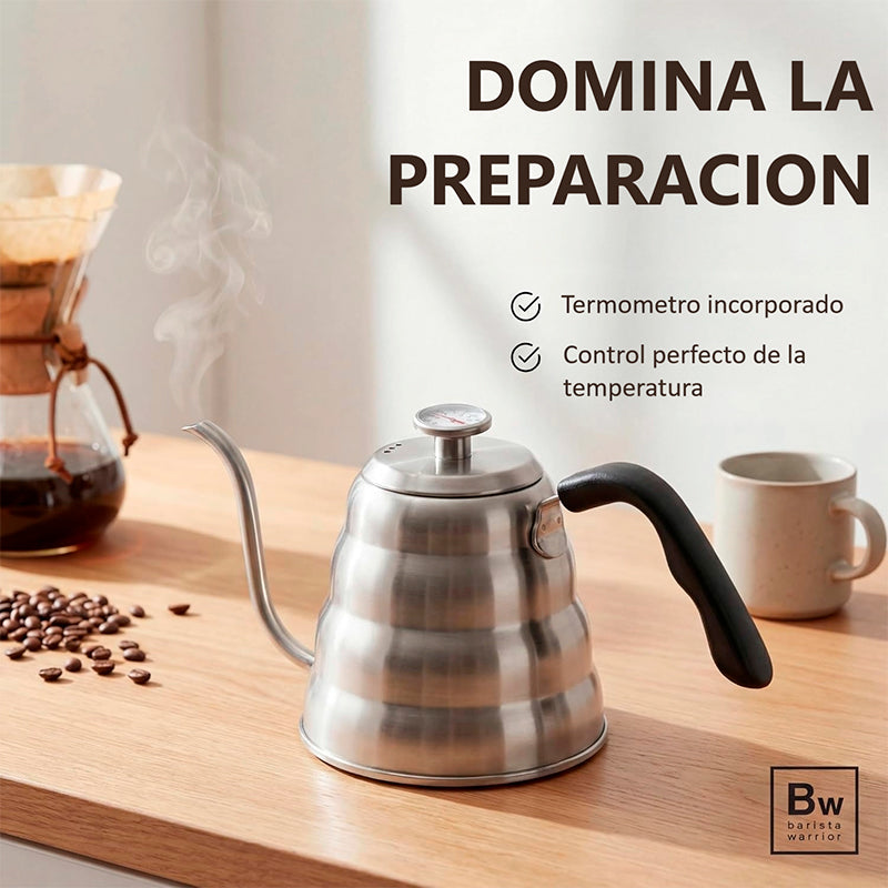 Hervidor 1.2l Tetera Para Café Y Té Por Goteo Con Termómetro