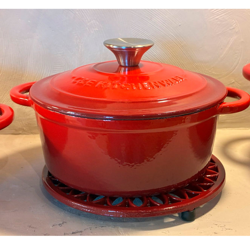 Juego De Ollas Hierro Fundido Esmaltado Bateria De Cocina 8 Piezas