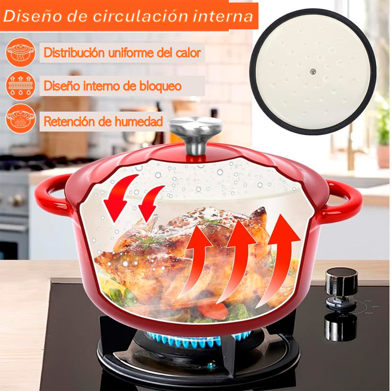 Juego De Ollas Hierro Fundido Esmaltado Bateria De Cocina 8 Piezas