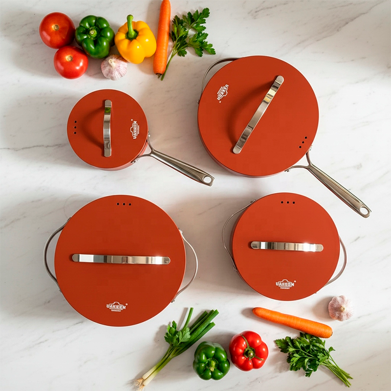 Juego De Ollas Anti Adherente Bateria De Cocina 8 Piezas
