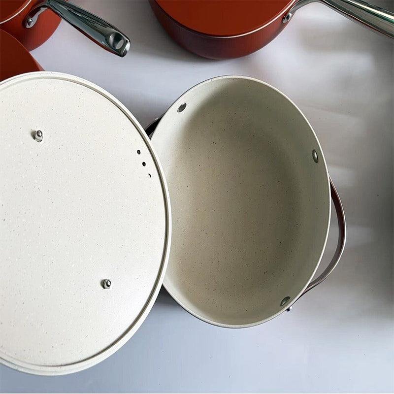 Juego De Ollas Anti Adherente Bateria De Cocina 8 Piezas
