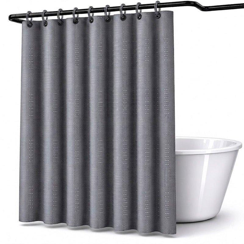 Cortina De Bano De Tela Impermeable 180*180cm + 12 Ganchos