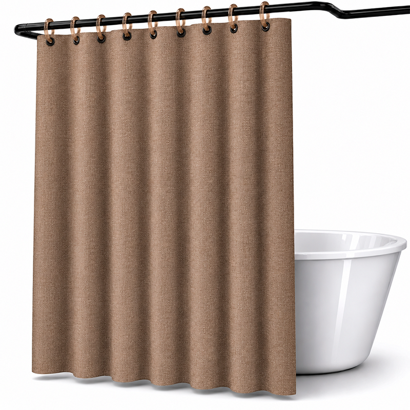 Cortina De Bano De Tela Impermeable 180*180cm + 12 Ganchos