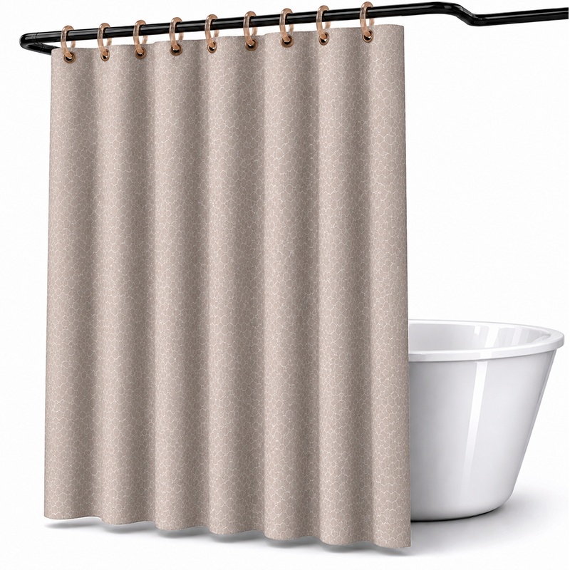 Cortina De Bano De Tela Impermeable 180*180cm + 12 Ganchos