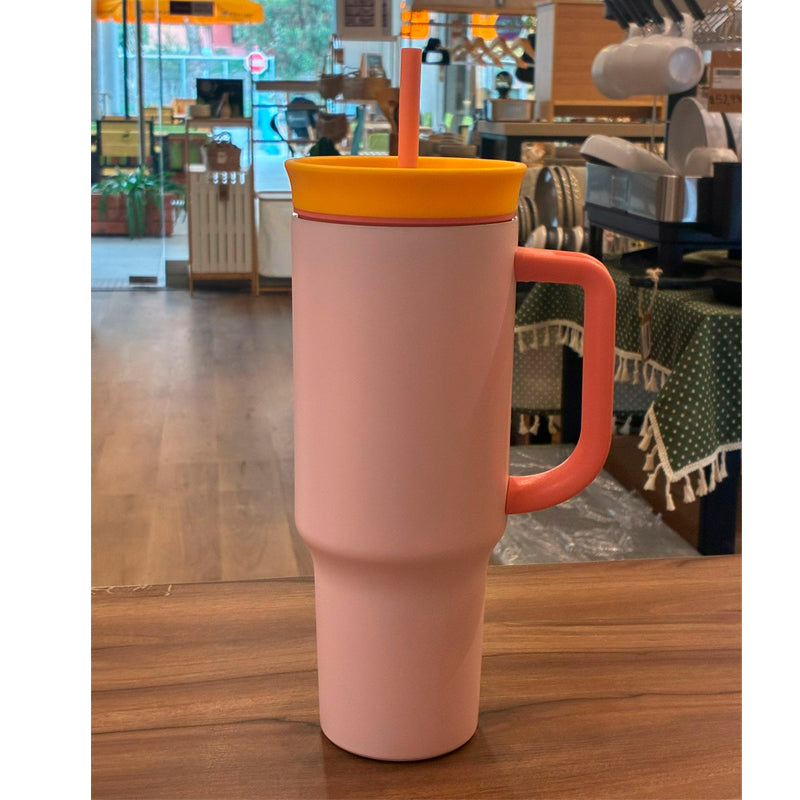 Vaso Termico con Bombilla 1200 ml Acero Inoxidable Antiderrame Tipo Stanley