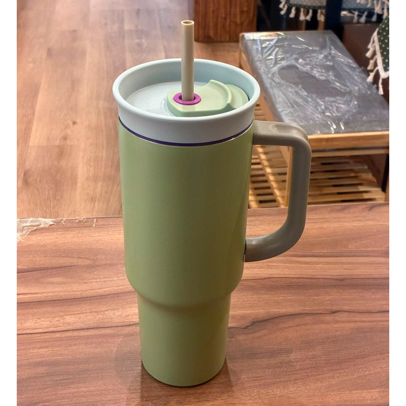 Vaso Termico con Bombilla 1200 ml Acero Inoxidable Antiderrame Tipo Stanley