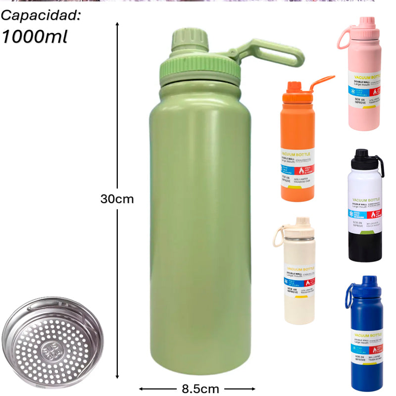Termo Vaso Termico 1000 ml Acero Inoxidable Antiderrame