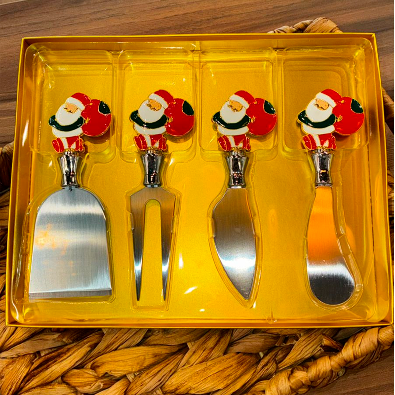 Set de Utensilios Navideños para Queso Cuchilleria para Queso Acero Inoxidable