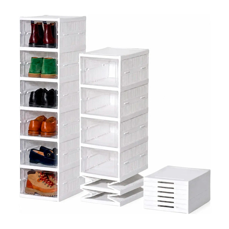 Organizador De Zapatos 6 Niveles Plegable Cajonera Plástica