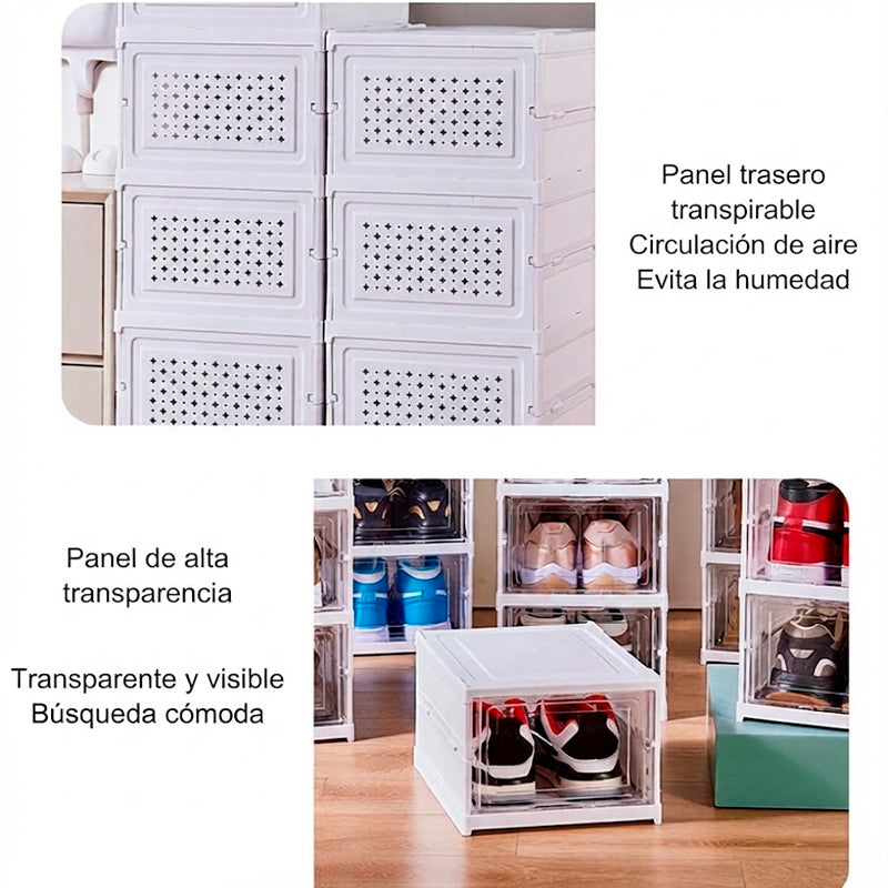 Organizador De Zapatos 6 Niveles Plegable Cajonera Plástica