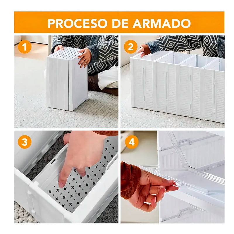 Organizador De Zapatos 6 Niveles Plegable Cajonera Plástica