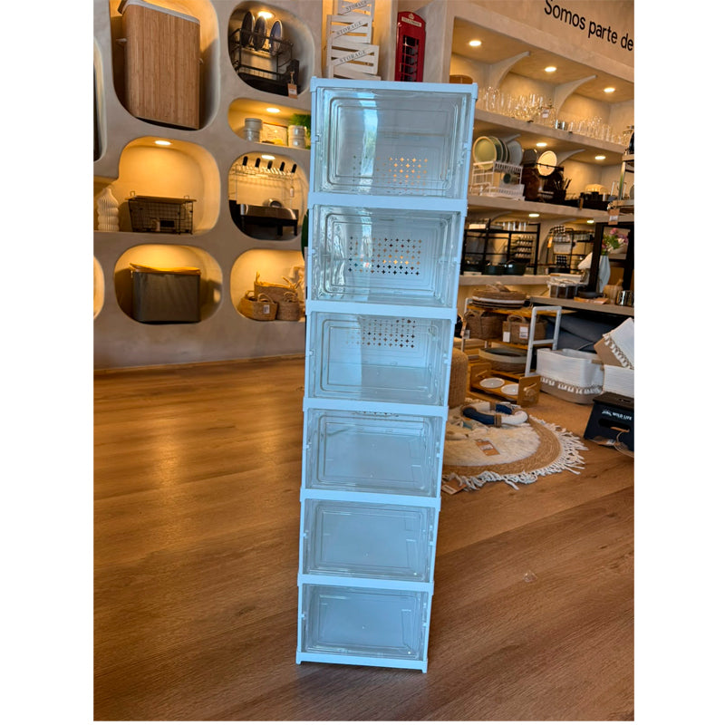 Organizador De Zapatos 6 Niveles Plegable Cajonera Plástica