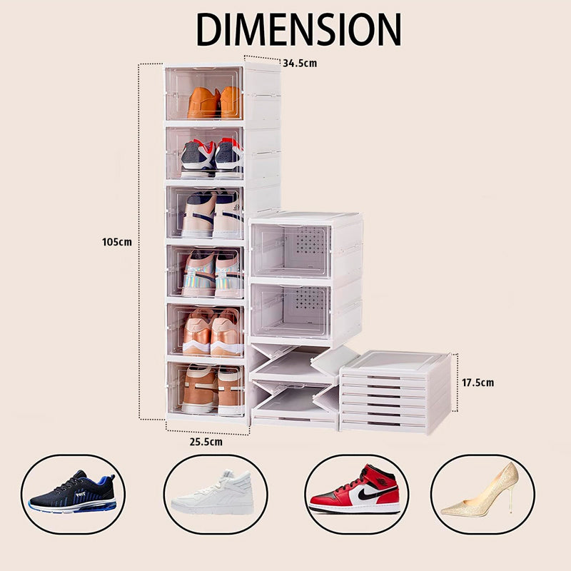 Organizador De Zapatos 6 Niveles Plegable Cajonera Plástica