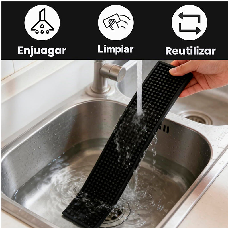 Tapete De Goma Antideslizante De Barra Antiderrame 60x10cm Unidad