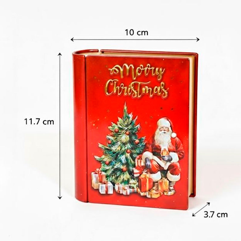 Caja Sorpresa Navideña Libro Decorativo De Metal