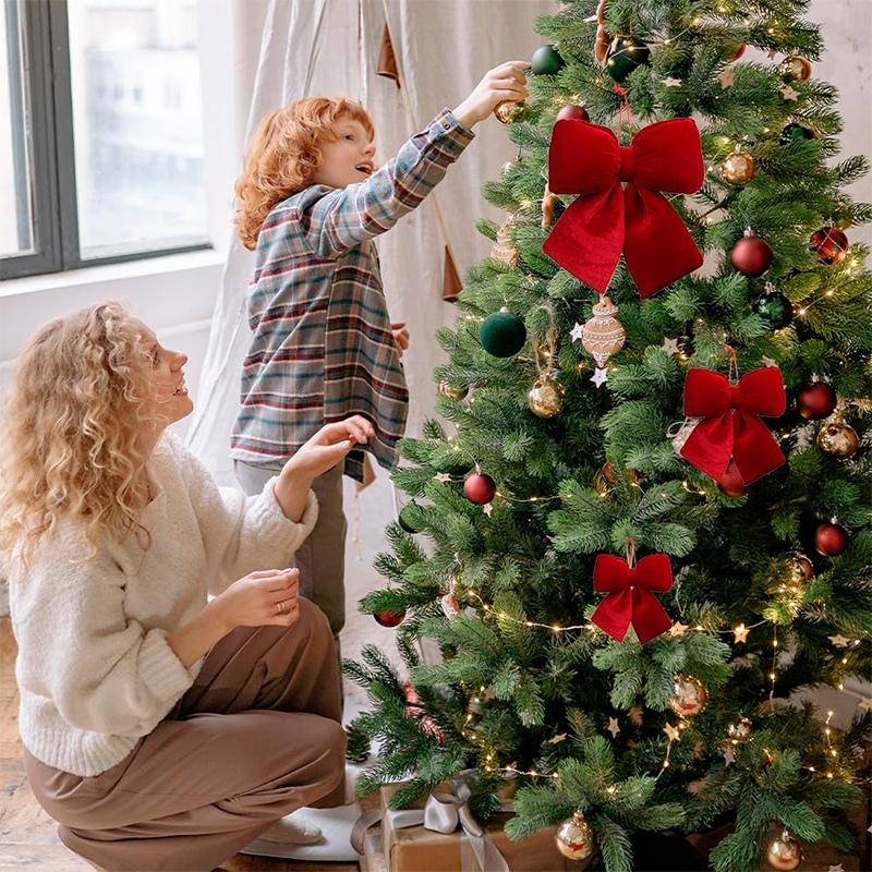 Lazos Terciopelo Para Decoración Árbol Navidad 22x28cm