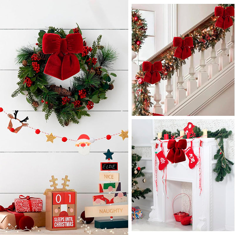 Lazos Terciopelo Para Decoración Árbol Navidad 22x28cm