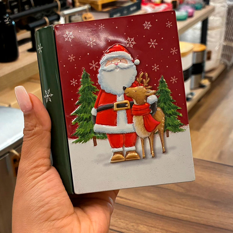 Set 4 Cajas Sorpresa Navideña Libro Decorativo De Metal