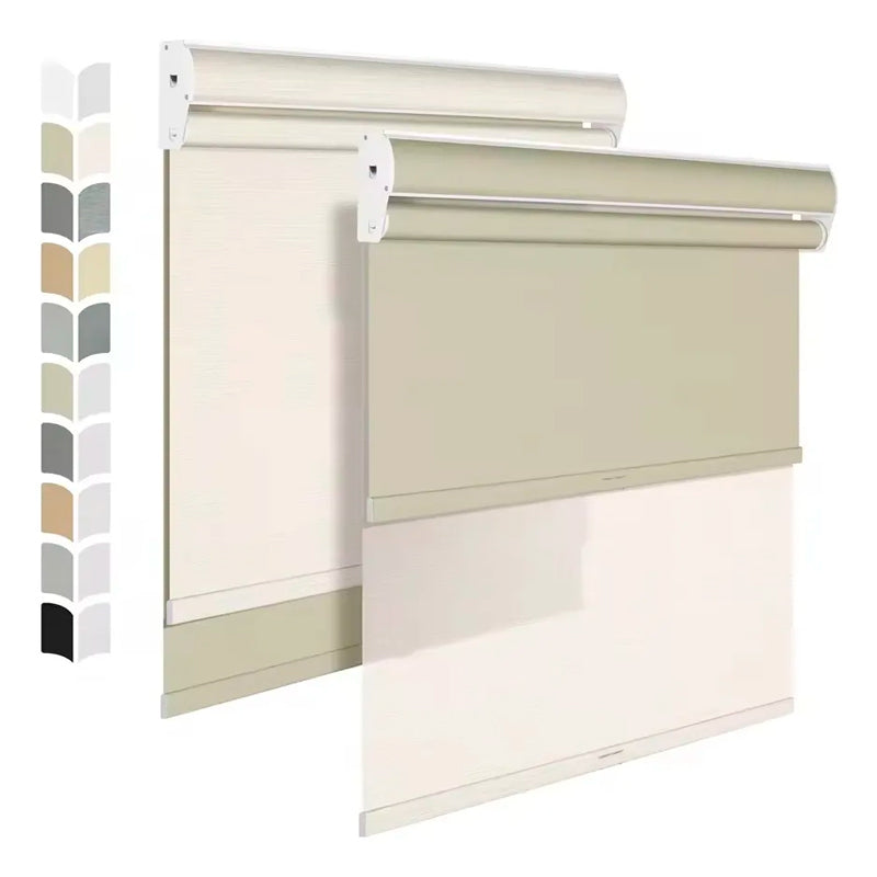 Cortina Roller Blackout 2 Paño 120x200 Doble Con Visillo