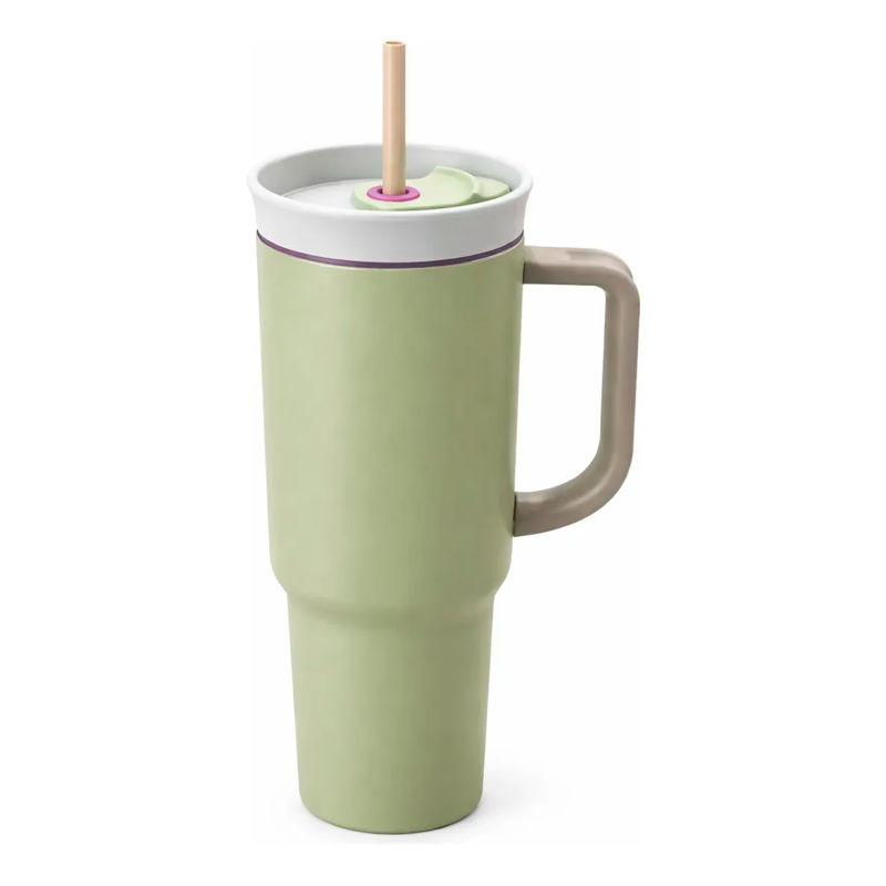 Vaso Termico con Bombilla 1200 ml Acero Inoxidable Antiderrame Tipo Stanley