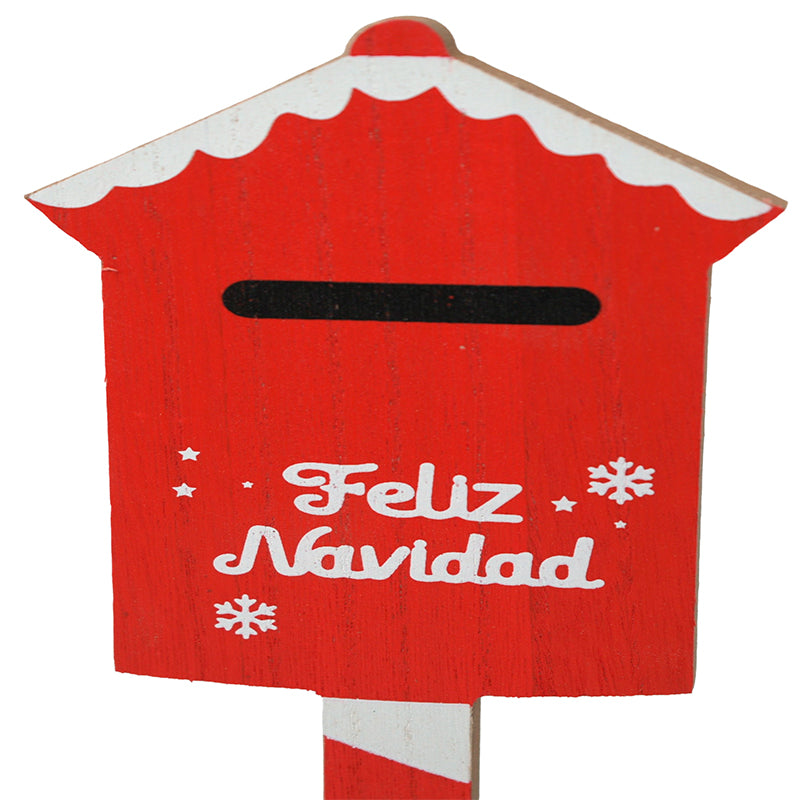 Letrero Buzon De Santa Decorativo Adorno De Navidad 33x14cm