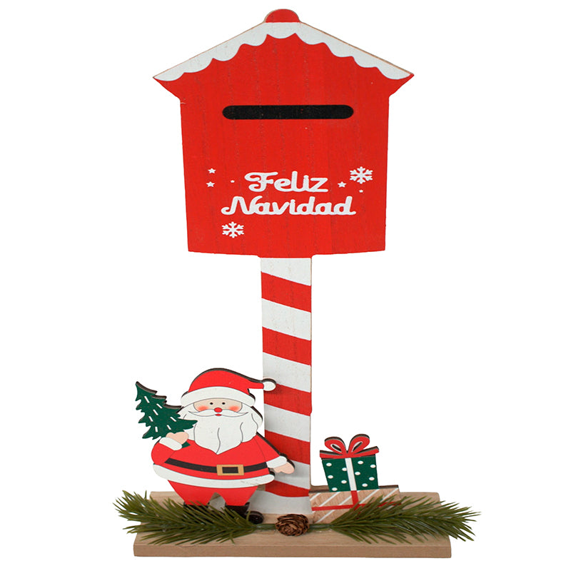 Letrero Buzon De Santa Decorativo Adorno De Navidad 33x14cm