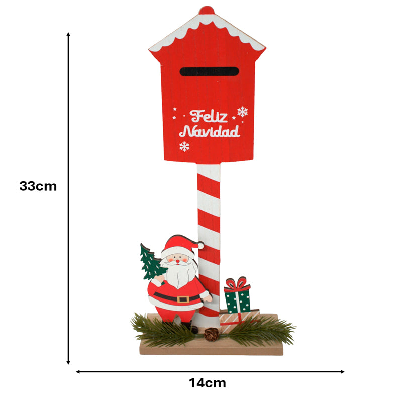 Letrero Buzon De Santa Decorativo Adorno De Navidad 33x14cm