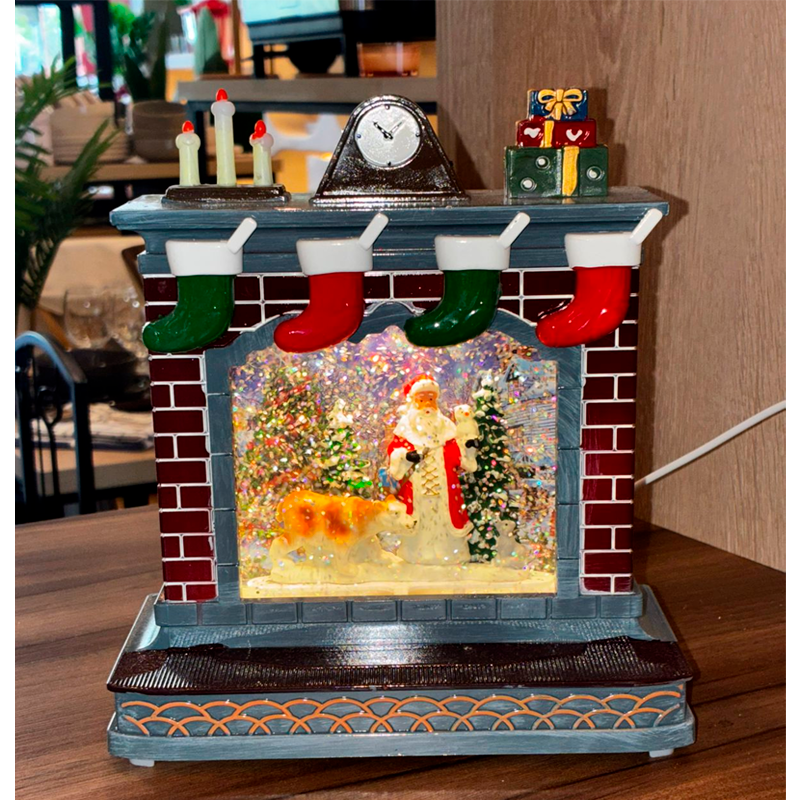 Chimenea Con Luces Y Musica Adorno Navideño De Pascua